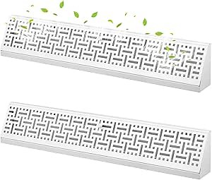 Landhoow Baseboard Register Diffuser, Vent Covers for Home Floor Wall Baseboard Vent Covers Supply Floor Register Diffuser(24 Inch,White,2 Pcs)