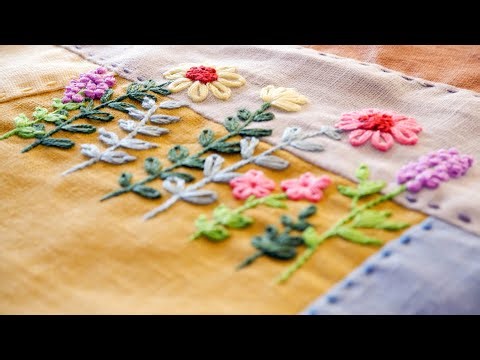 Amazing scrap fabric sewing project combines hand embroidery