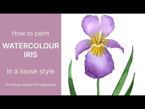 How to Paint an Iris Flower - Easy Watercolor Flower Tutorial | Emily Wassell