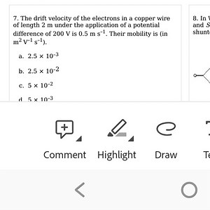 7. The drift velocity of the electrons in a copper wire of leng... | Filo
