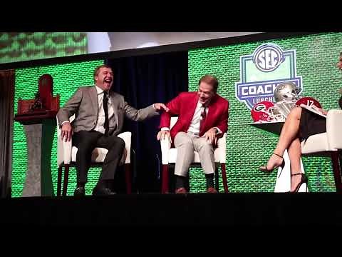 Hilarious exchange between Nick Saban, Laura Rutledge and Kirby Smart