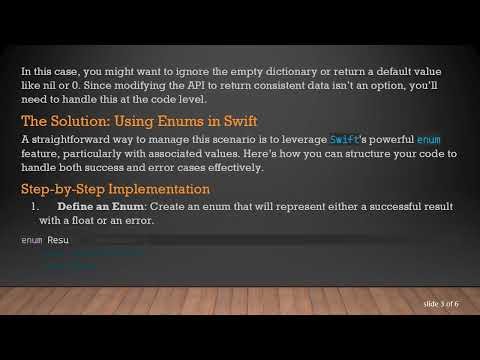 Handling Empty Dictionaries in JSON Responses from APIs in Swift