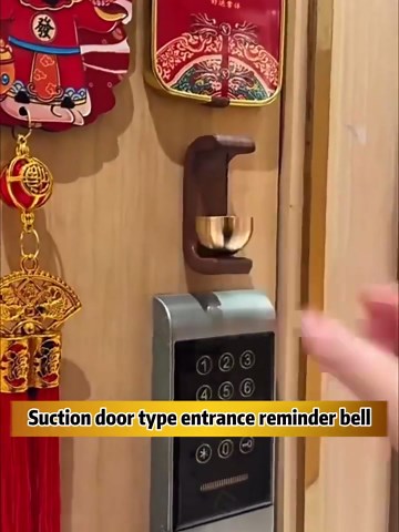 2PCS Shopkeepers Bell for Door Opening, Magnetic Wooden Wind Chime Mini Door Bell Door Chime for Business When Entering Reminder Bell Dopamine Decor for Room Refrigerator Garden (Dark Color)
