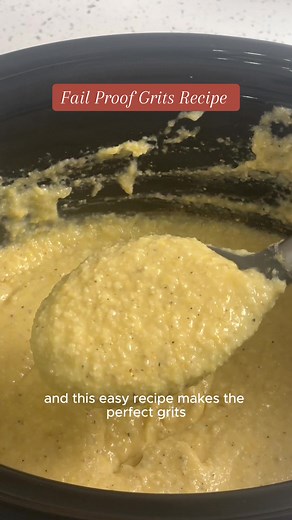 Delicious & easy grits recipe! Ingredients 3 cups water, plus extra as needed 1 cup whole milk 1 cup old-fashioned grits Salt and pepper 8 ounces sharp cheddar cheese, shredded (2 cups) 4 tablespoons butter, softened ½ teaspoon hot sauce 1. Lightly coat slow cooker with oil spray. Whisk water, milk, grits, and 1 teaspoon salt & pepper together in prepared slow cooker. Cover and cook until grits are tender, 3 to 4 hours on low or 2 to 3 hours on high. 2. Whisk cheddar, butter and hot sauce into g