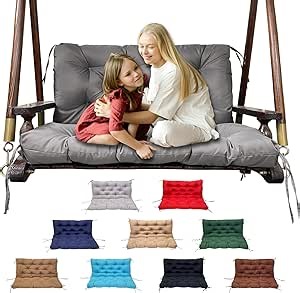 Amazon.com: GRUYWC Porch Replacement Swing Cushions for Outdoor: 2-3 Seater Garden Waterproof Patio Bench Cushion with Ties - 4" Thick Swing Chair Cushion for Backyard Furniture Loveseat : Patio, Lawn & Garden