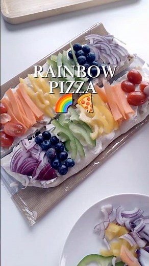 Making a Pizza using EVERY color of the rainbow 🌈🍕