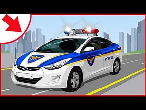 Deutsch lernen - Die Polizeiautos - Animation für Kinder