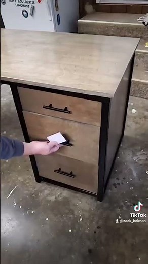 Custom built metal frame desk with concealment drawer!