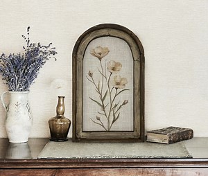 Neutral Botanical Art in Rustic Arched Wood Frame | Farmhouse Wall Decor | Muted Christmas Gift | Vintage-inspired Botanical | Rustic Farm - Etsy