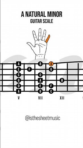 A Natural Minor Scale on Guitar #guitarplayer #guitarlesson #guitarraeletrica #guitarist