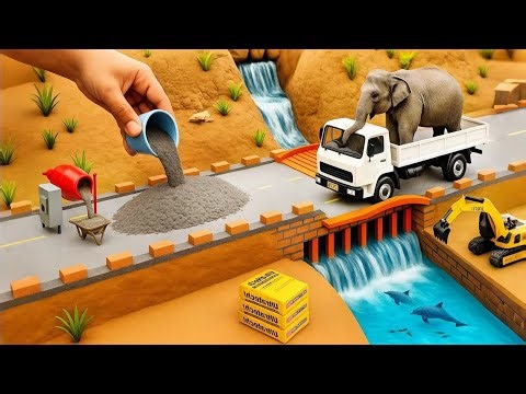 DIY Mini Truck Builds Strong Cement Bridge | Creative Engineering Construction Project