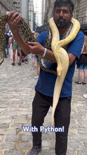Holding a Giant Python in New York City 🐍😳
