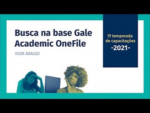 Busca na base Gale Academic OneFile
