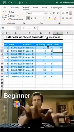 Fill cells without formatting in excel 💯 #exceltutorial #exceltips #exceltricks #spreadsheets