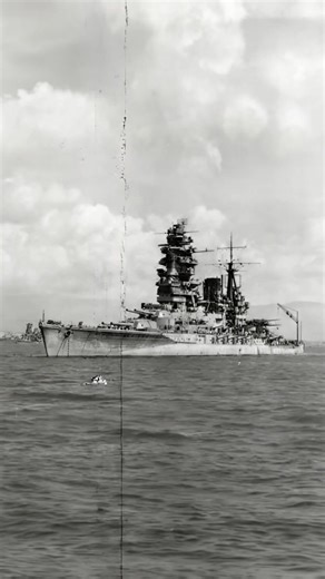 Musashi, Yamato, a cruiser, and Nagato anchored at Brunei, Borneo, October 21, 1944. #ship #military #navy | I love Warships