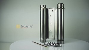 Double Action Spring Saloon Door Hinge | Cafe Doors, Door Hardware for in & Out Doorway Swing, Commercial Grade Double Swing Heavy Duty Door Hinge (Satin Chrome, 6 inch)