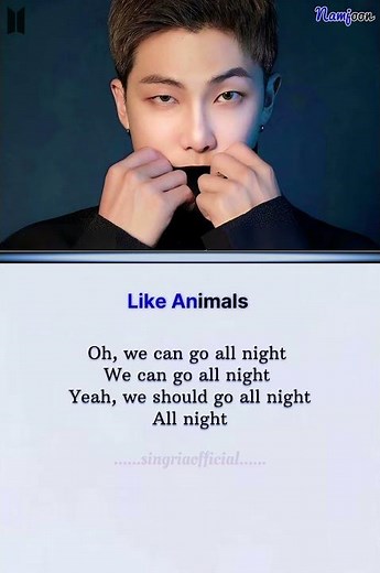 💙방탄소년단 Like Animals song Lyrics [Verse 2: RM, Jung Kook][Pre-Chorus: RM, Jung Kook] 3.May.26💙