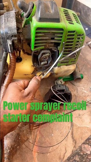 How to repair recoil starter recoil spring out for repair Brush cutter /power sprayer #brushcutter