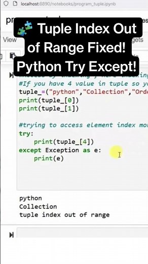 Tuple Index Out of Range? Fix It with Try & Except! #python #ai