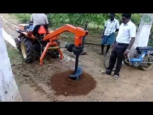 Low Cost Tractor Post Hole Augur Digger Demo-VST Shakti
