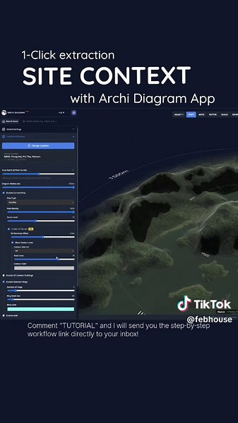Fastest way to get accurate site context. Extract maps, 3D terrain, and customizable contour lines directly in your browser. #archidiagram #architecturediagram #siteplan #architecturestudent #archviz
