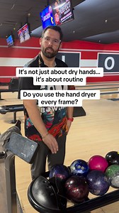 Yes dry hands = cleaner release. But it’s also about routine, rhythm, and controlling your pace. The best bowling routines reduce mental variability so your body can repeat the same motion every shot. Consistency in bowling isn’t accidental. It’s built. Do you use the hand dryer every frame or only when you feel it’s needed? 👇 Drop your routine in the comments. | T1M B. Bowling