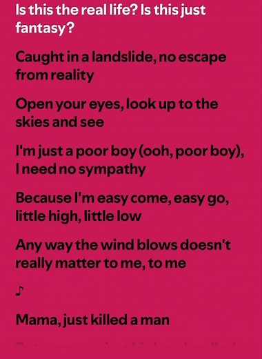 Queen Bohemian Rhapsody Official Lyrics