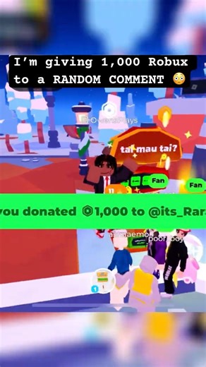 Giving 1,000 Robux To A Random Fan!