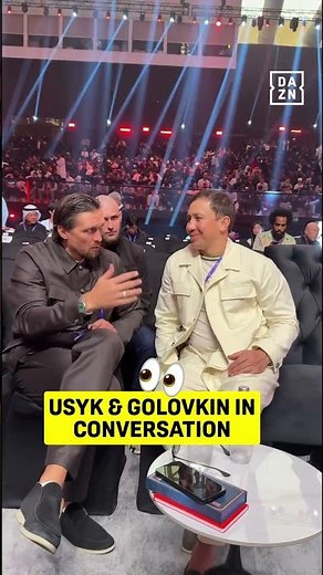 Oleksandr Usyk speaks with Gennady Golovkin at Naoya Inoue fight in brilliant exchange