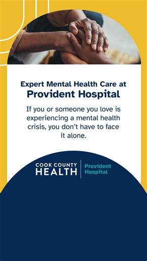 Compassionate behavioral health services, at CTSC inside Provident Hospital. Walk-ins welcomed. #CookCountyHealth #ProvidentHosptial
