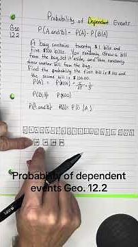 Geo. 12.2 Probability and dependent events #probability #dependentevents