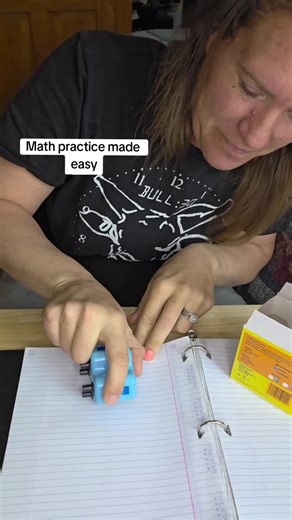 This math practice stamp roller might be the easiest way I have found to get kids practicing math without a full worksheet battle. You just roll it across the page and it prints out a whole line of math problems for them to solve. Fast, simple, and way more fun than sitting down with a stack of worksheets.