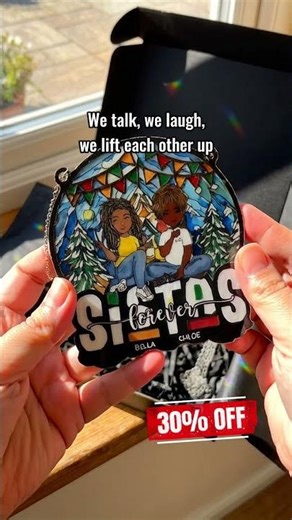 Sistas Forever Sisters Friendship Gift | Personalized Window Hanging Suncatcher Ornament