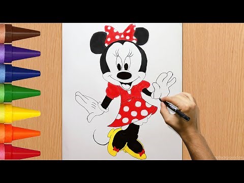 easy drawings | Drawing and coloring Minnie Mouse Drawing | Mickey Mouse