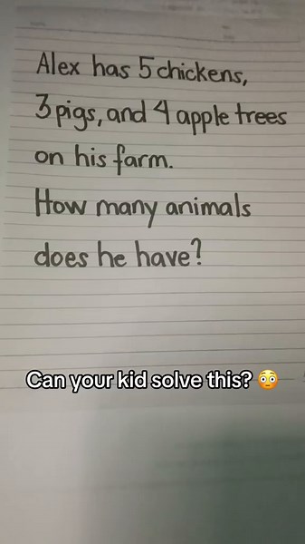 🧠 Fun Math Challenge for Kids! 🐔🐷🌳 Hey parents and teachers! Ready for a brain-teasing math problem that'll get your little ones thinking? Watch this video with your kids and see if they can crack the code! 🤔 👉 Challenge: Duet or stitch this video with your kids as they work out the answer! It's a great way to practice math skills and have fun together. 📱🎥 💡 Remember: The key is to pay attention to the details. Not everything on a farm is an animal! This exercise helps kids learn to: Di