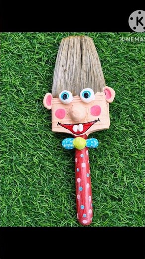 Old Paint Brush Reusing Idea😉#Garden Diy💯#youtubeshorts video#wall decor craft💝