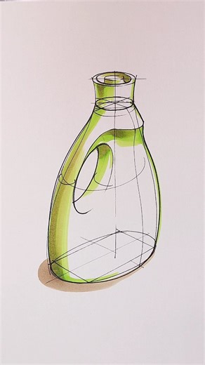 Jeongmo Han | How to Draw a Detergent Bottle Easily! . Sketch by Jeongmo Han . #ProductSketch #QuickSketch #DesignSketch #SketchingTips #DetergentBottle... | Instagram