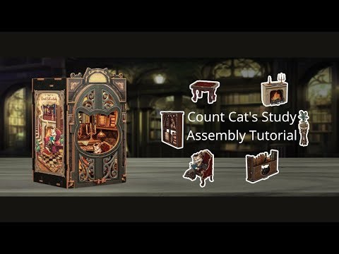 CUTEBEE DIY Book Nook Kit | Count Cat's Study Assembly Tutorial