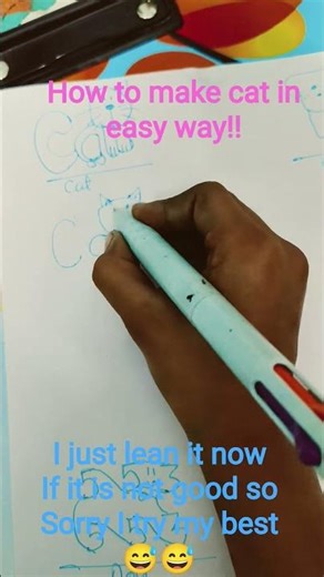 how to make a cat in a easy way I try my best to make it 🥰🥰🥰