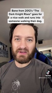 13K views · 361 reactions | Bane from 2012’s “The Dark Knight Rises” goes for a nice walk and runs into someone walking their dog. | Brock Baker | Facebook