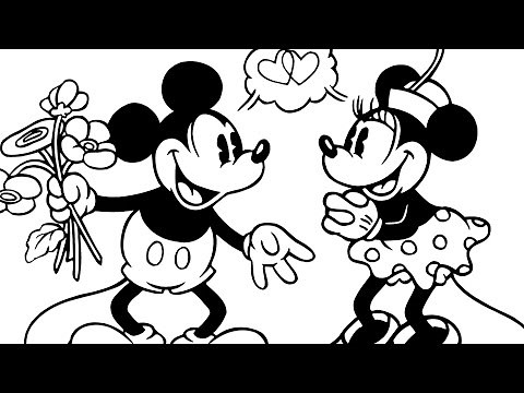 How to Coloring Mickey and Minnie Mouse Easy Step by Step | Mickey Mouse Drawing, Minnie Mouse, 123