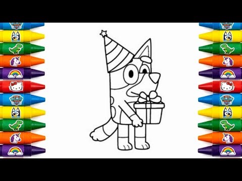 Drawing for Kids | Bluey Fun Cartoon Coloring