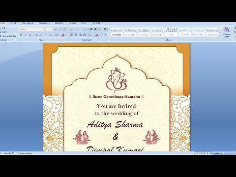 Invitation card kaise banaye MS Word me | How to make invitation card in Microsoft word | MS Word