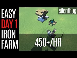 SIMPLE Day 1 Iron Farm by silentbug (450/hour) | Minecraft | Java 1.14+