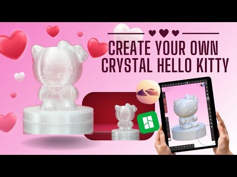 Create Your Own Crystal Hello Kitty | Complete 3D Printing Masterclass(NomadSculpt to BambuLab)