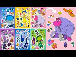 Inside Out 2 Movie DIY Stickers! Make a Face Stickers Activity with Anxiety, Joy, Sadness, Disgust