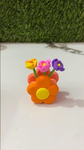 Making a Clay Flower Vase 🌸 | Easy Air Dry Clay Cra #flowercraft #craftyideas #claycrafts