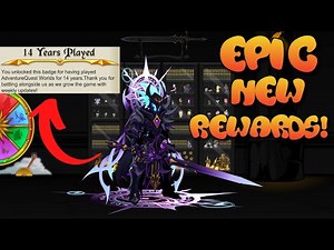 AQW 14 Years Played REWARDS! New Armor Sets! FREE Badge! AQWorlds