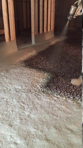 Comment isoler une sous dalle de béton avec l'uréthane giclé.