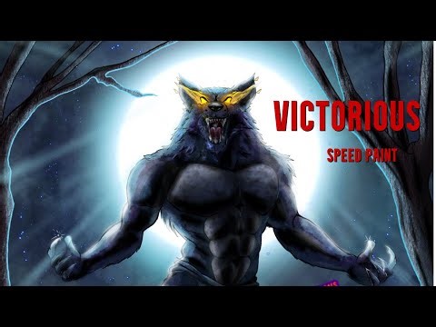 Victorious speed paint #speedpaint #werewolf #fullmoon #fire #art #manga #skulls #battle